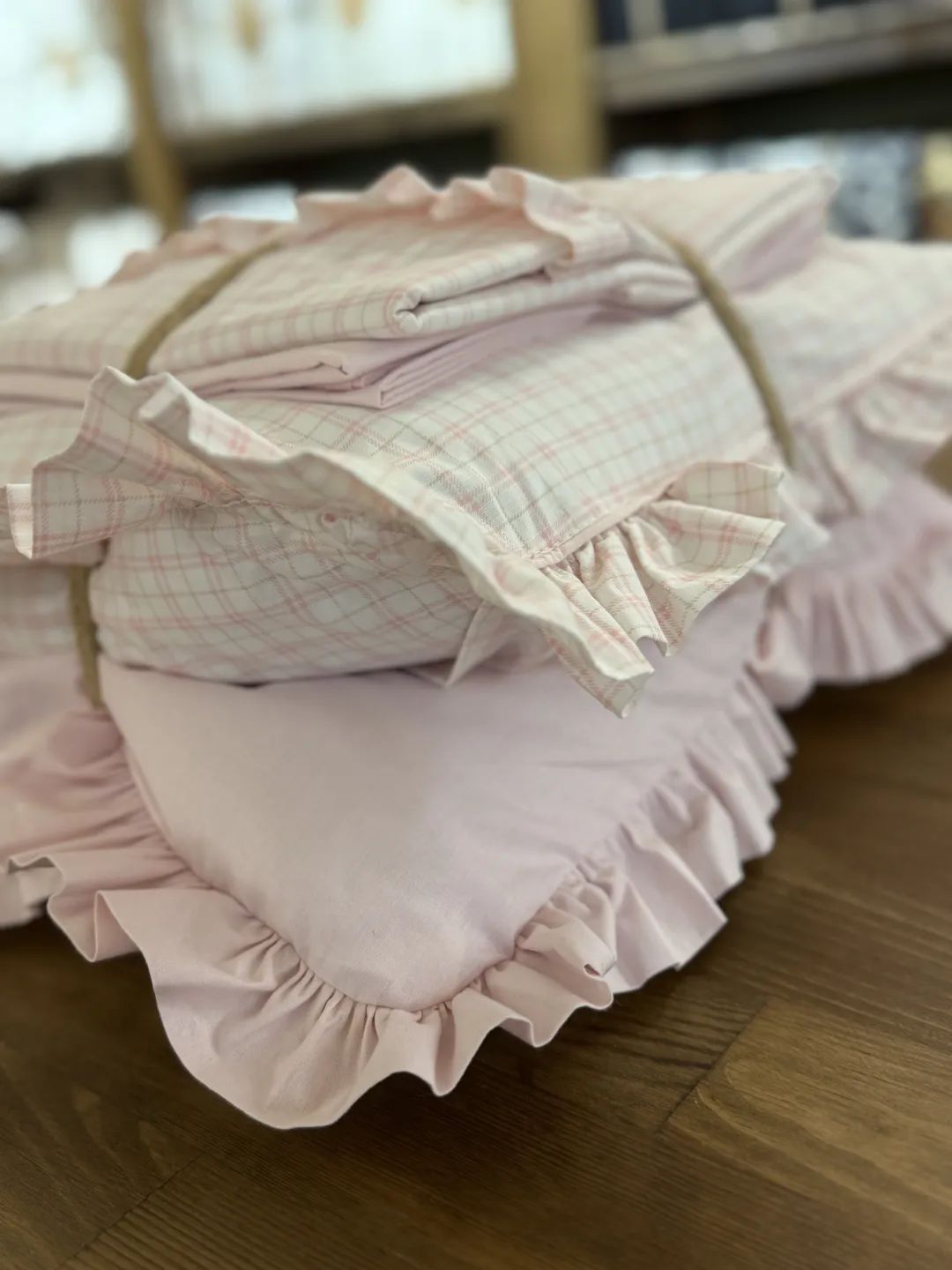 Ekose Desen Toz Pembe Bebek Tak�m�