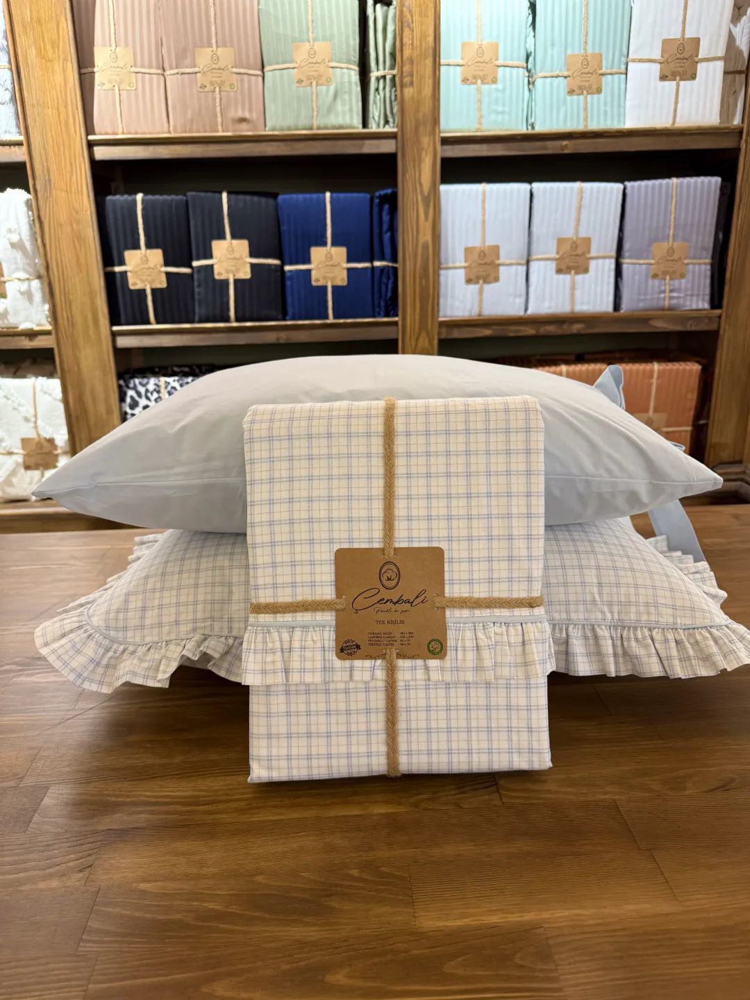 Ekose Desen Bebe Mavisi Nevresim Tak�m�