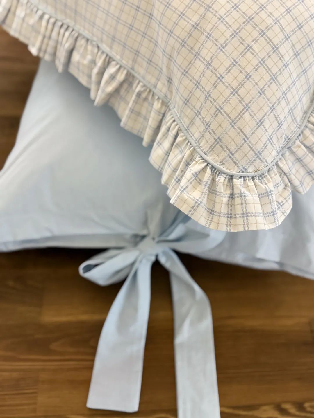 Ekose Desen Bebe Mavisi Nevresim Tak�m�