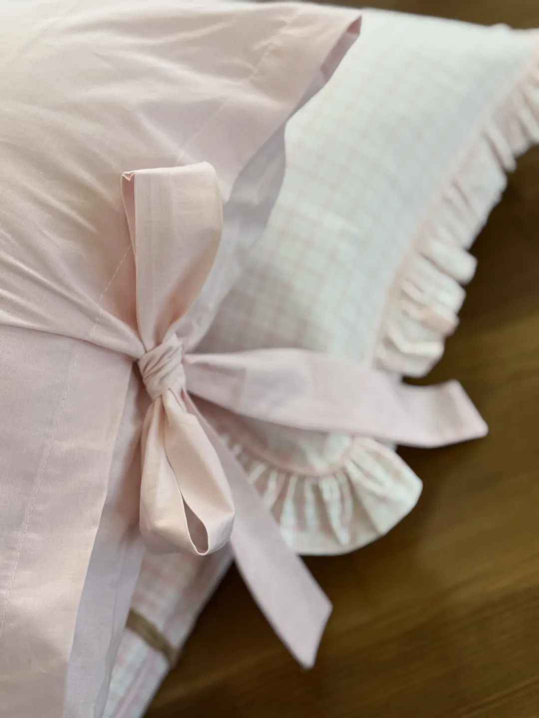 Ekose Desen Toz Pembe Nevresim Tak�m�